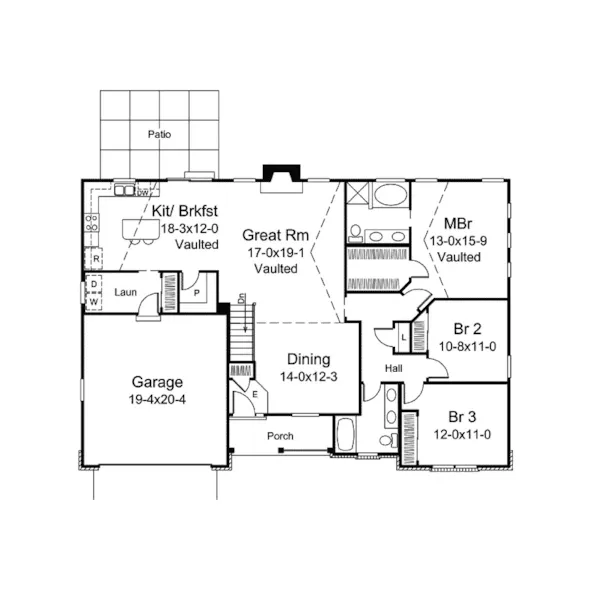 Country French House Plan First Floor - Craigland Hills Country Home 007D-0249 - Search House Plans and More