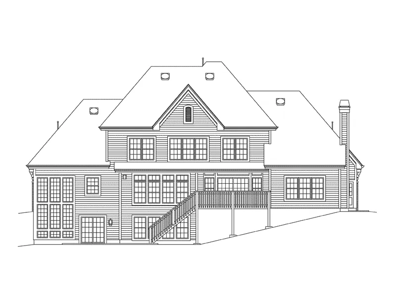 Traditional House Plan Rear Elevation - Lacerne Place Luxury Home 007D-0250 - Shop House Plans and More