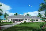 Waterfront House Plan Front of Home - Carabio Cove Florida Style Home 007D-0251 - Search House Plans and More