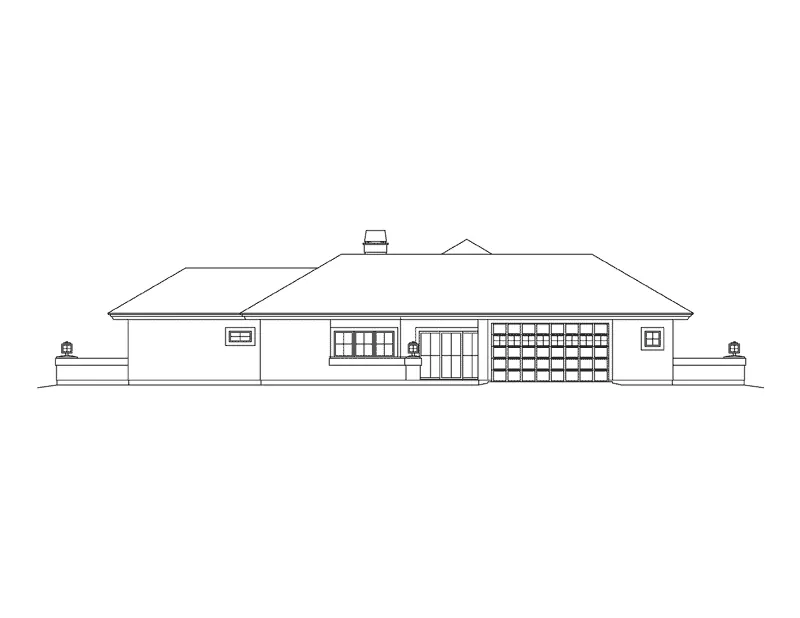 Sunbelt House Plan Rear Elevation - Carabio Cove Florida Style Home 007D-0251 - Search House Plans and More