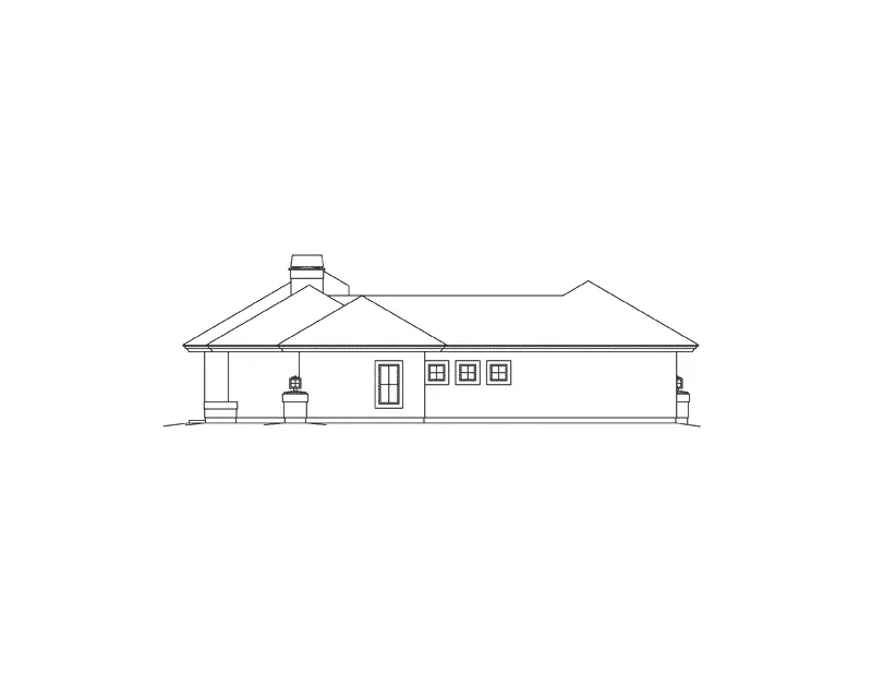 Sunbelt House Plan Right Elevation - Carabio Cove Florida Style Home 007D-0251 - Search House Plans and More