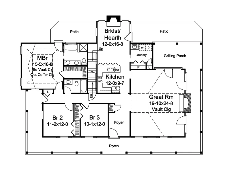 Country House Plan First Floor - Oakleigh Lane Country Home 007D-0252 - Shop House Plans and More