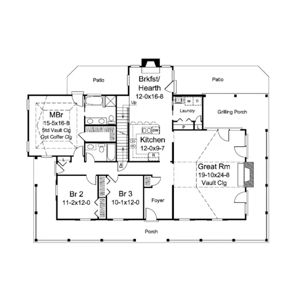 Country House Plan First Floor - Oakleigh Lane Country Home 007D-0252 - Shop House Plans and More