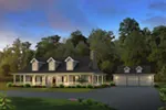 Farmhouse Plan Front of Home - Oakleigh Lane Country Home 007D-0252 - Shop House Plans and More