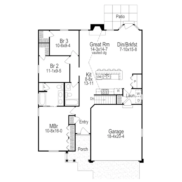 Arts & Crafts House Plan First Floor - Conner Hill 007D-5060 - Search House Plans and More