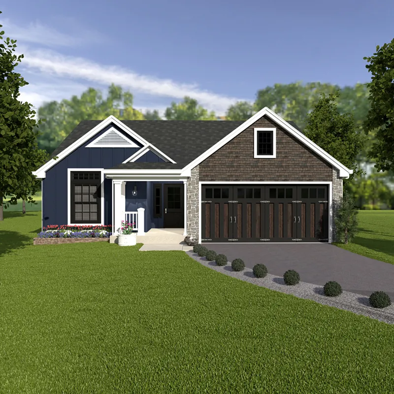 Ranch House Plan Front of Home - Conner Hill 007D-5060 - Search House Plans and More