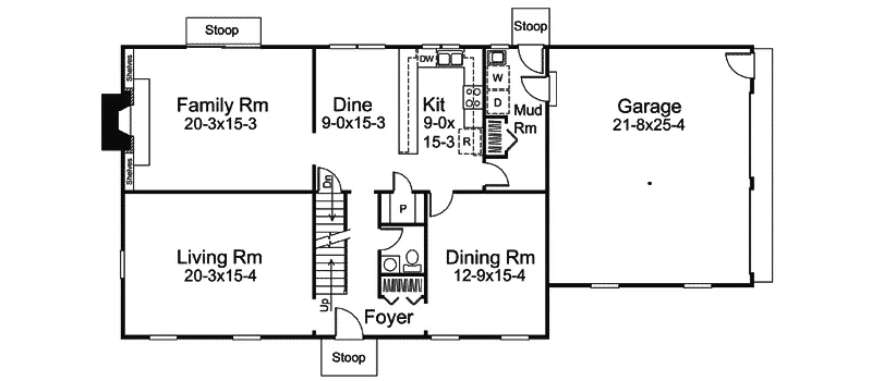 Country House Plan First Floor - Summerwood Cape Cod Style Home 008D-0003 - Shop House Plans and More