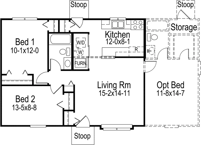 Cabin & Cottage House Plan First Floor - Sanford Ranch Home 008D-0016 - Shop House Plans and More