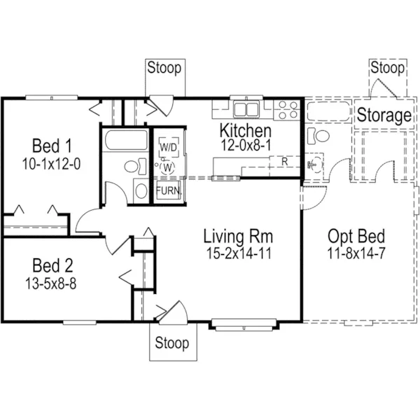 Vacation House Plan First Floor - Sanford Ranch Home 008D-0016 - Shop House Plans and More