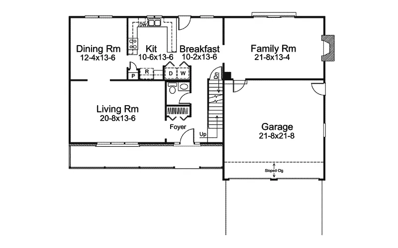 Country House Plan First Floor - Cedarcreek Country Home 008D-0018 - Search House Plans and More
