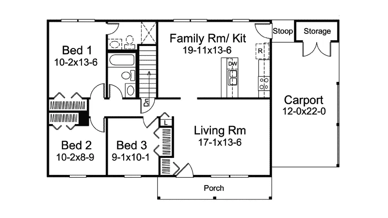 Ranch House Plan First Floor - Jonesboro Ranch Home 008D-0026 - Search House Plans and More