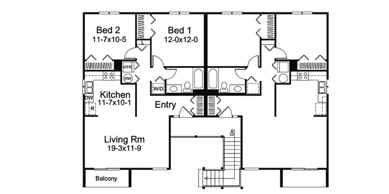 Ranch House Plan Second Floor - Harborview Two-Story Fourplex 008D-0034 - Search House Plans and More