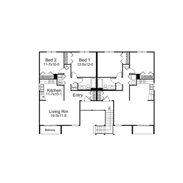 Contemporary House Plan Second Floor - Harborview Two-Story Fourplex 008D-0034 - Search House Plans and More