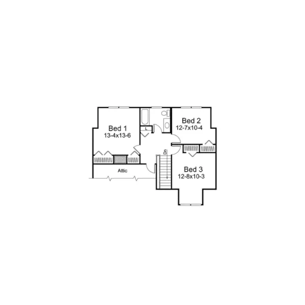 Traditional House Plan Second Floor - Meadowbrook Traditional Home 008D-0036 - Shop House Plans and More