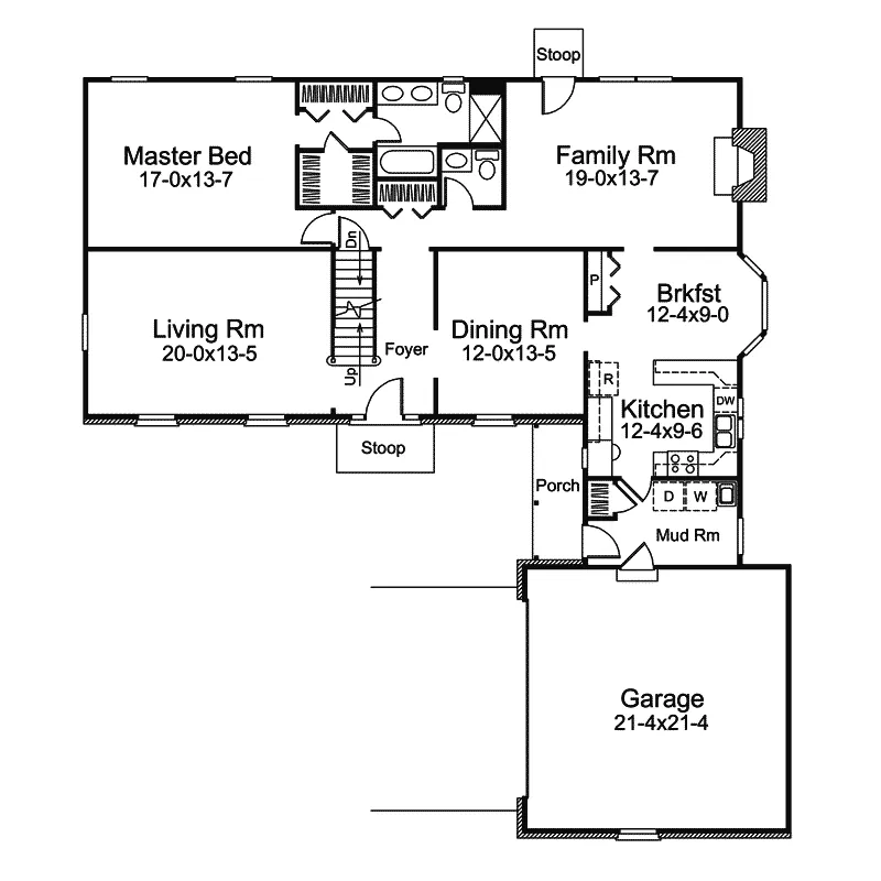 Traditional House Plan First Floor - Briar Park Traditional Home 008D-0038 - Search House Plans and More