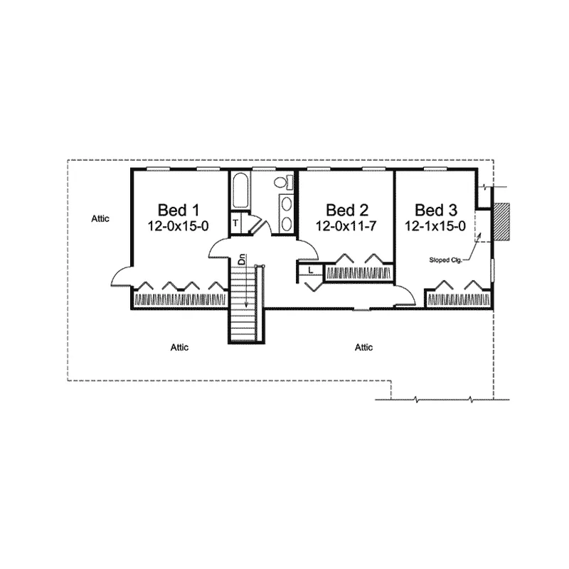 Country House Plan Second Floor - Briar Park Traditional Home 008D-0038 - Search House Plans and More