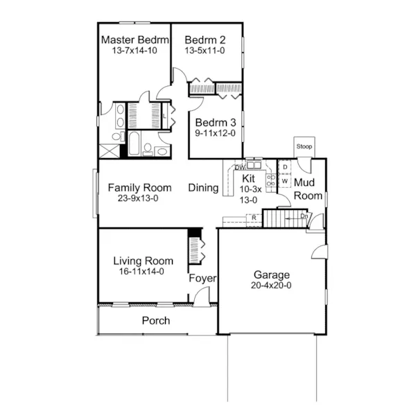 Cabin & Cottage House Plan First Floor - Cedarville Country Home 008D-0042 - Search House Plans and More