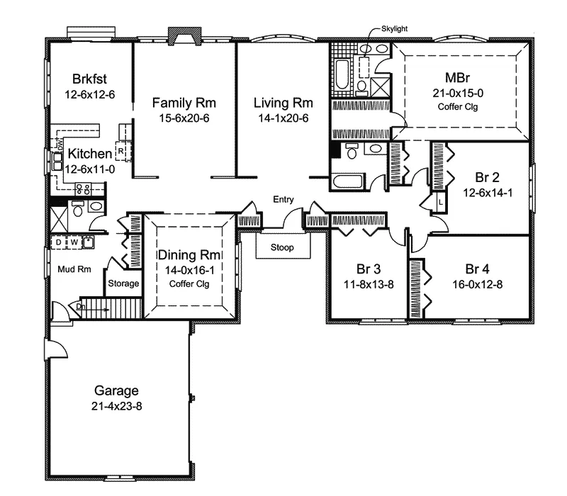 Traditional House Plan First Floor - Brookbriar Country French Home 008D-0046 - Search House Plans and More