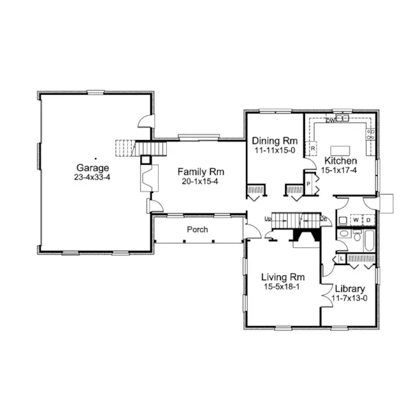 Traditional House Plan First Floor - Belvidere Tudor Home 008D-0051 - Search House Plans and More