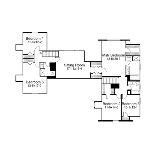 Traditional House Plan Second Floor - Belvidere Tudor Home 008D-0051 - Search House Plans and More