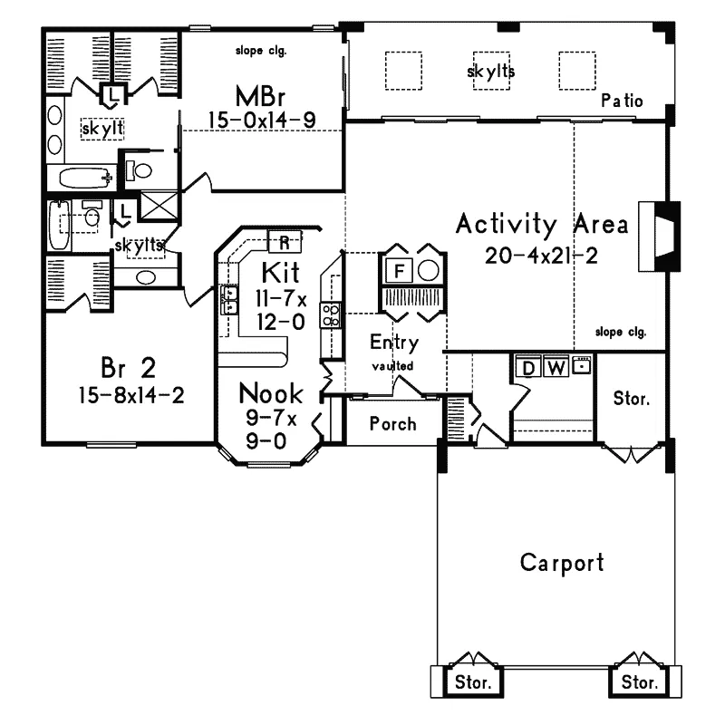 Ranch House Plan First Floor - Ardmore Heights Modern Home 008D-0055 - Search House Plans and More