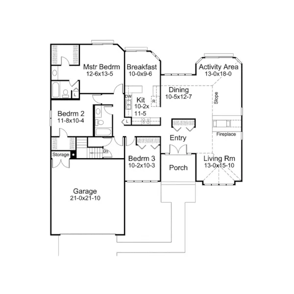 Traditional House Plan First Floor - Imperial Contemporary Home 008D-0057 - Search House Plans and More