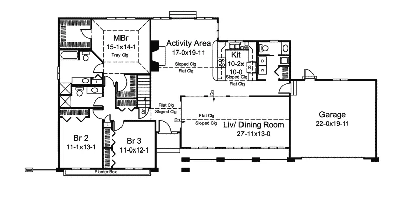 Ranch House Plan First Floor - La Jolla Spanish Ranch Home 008D-0060 - Shop House Plans and More