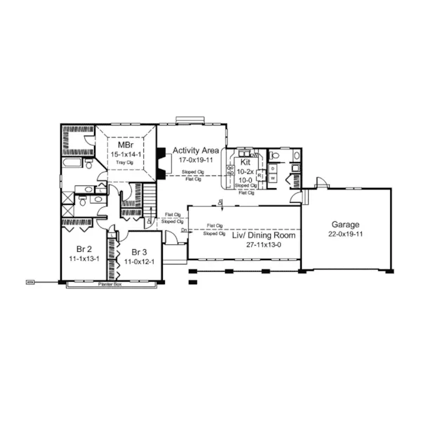 Spanish House Plan First Floor - La Jolla Spanish Ranch Home 008D-0060 - Shop House Plans and More