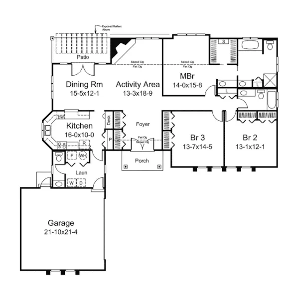 Florida House Plan First Floor - Riviera Ranch Home 008D-0064 - Shop House Plans and More