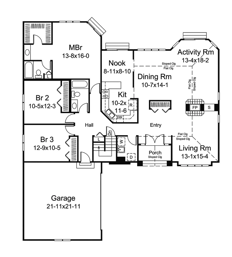 Traditional House Plan First Floor - Alameda Sunbelt Home 008D-0068 - Search House Plans and More