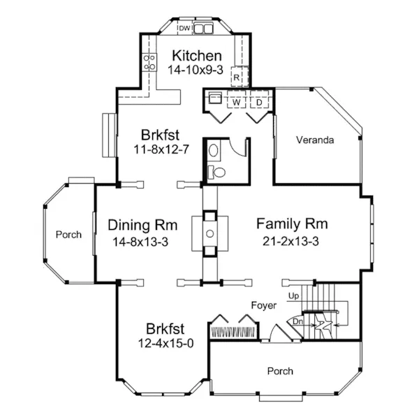 Victorian House Plan First Floor - Majesty Victorian Home 008D-0075 - Shop House Plans and More