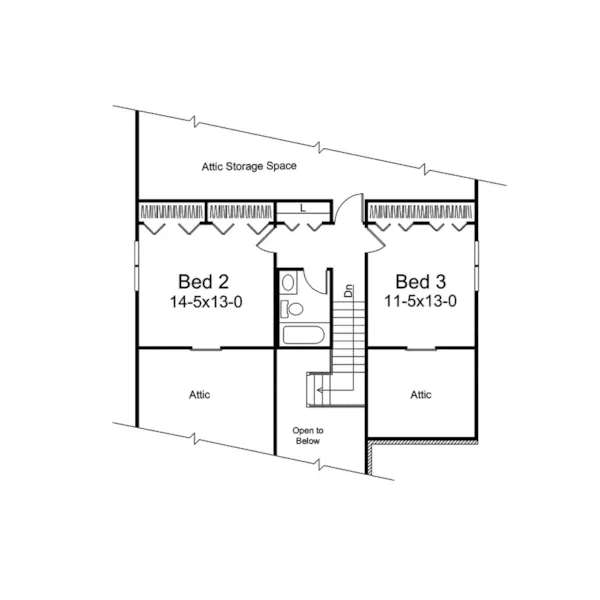 Traditional House Plan Second Floor - Winslow Cottage Home 008D-0076 - Shop House Plans and More