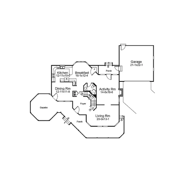 Vacation House Plan First Floor - Wexford Country Victorian Home 008D-0077 - Shop House Plans and More