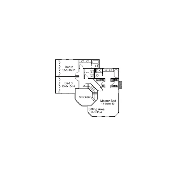 Vacation House Plan Second Floor - Wexford Country Victorian Home 008D-0077 - Shop House Plans and More