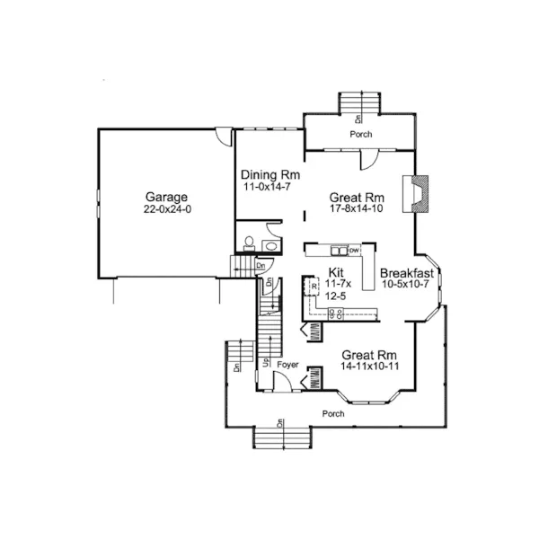 Country House Plan First Floor - Wilmington Country Home 008D-0079 - Shop House Plans and More