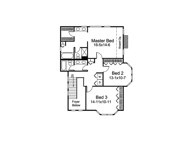 Traditional House Plan Second Floor - Wilmington Country Home 008D-0079 - Shop House Plans and More