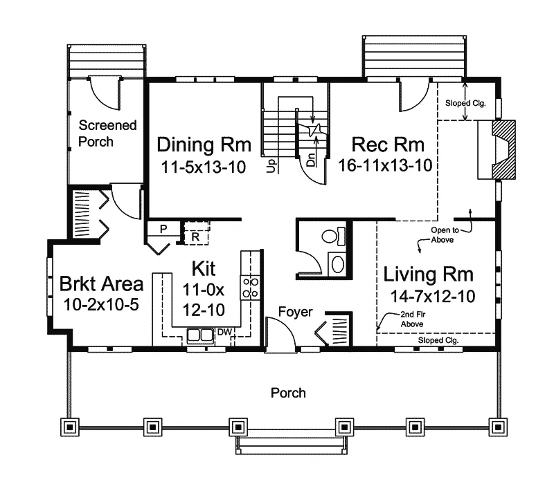 Country House Plan First Floor - Berrycreek Prairie Style Home 008D-0080 - Search House Plans and More