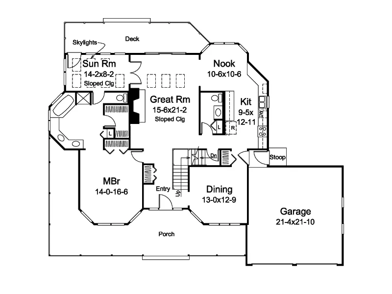 Country House Plan First Floor - Victoria Country Home 008D-0081 - Shop House Plans and More