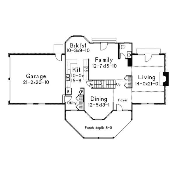 Southern House Plan First Floor - Park Ridge Southern Home 008D-0082 - Shop House Plans and More