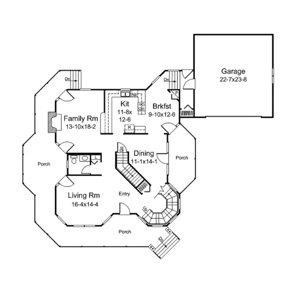 Luxury House Plan First Floor - Grande Victorian Home 008D-0083 - Search House Plans and More