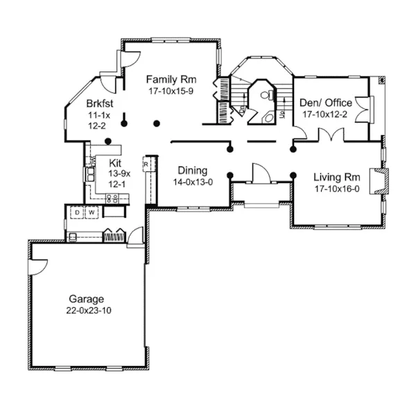 European House Plan First Floor - Churchill Traditional Home 008D-0086 - Search House Plans and More