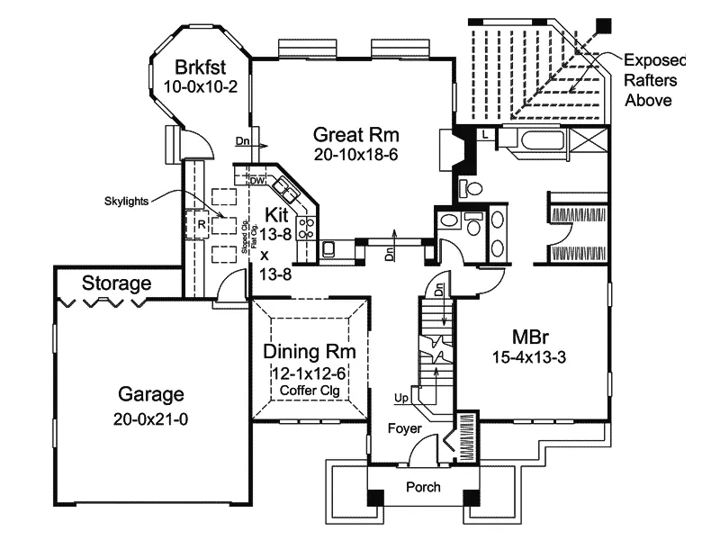 Sunbelt House Plan First Floor - Colonnade Prairie Style Home 008D-0087 - Search House Plans and More
