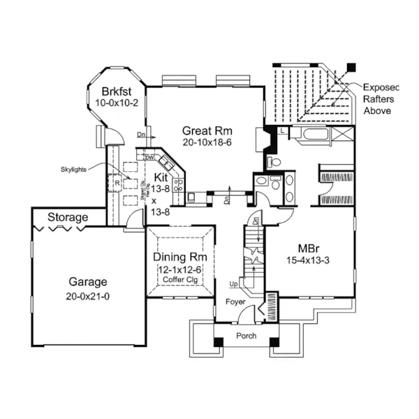 Sunbelt House Plan First Floor - Colonnade Prairie Style Home 008D-0087 - Search House Plans and More