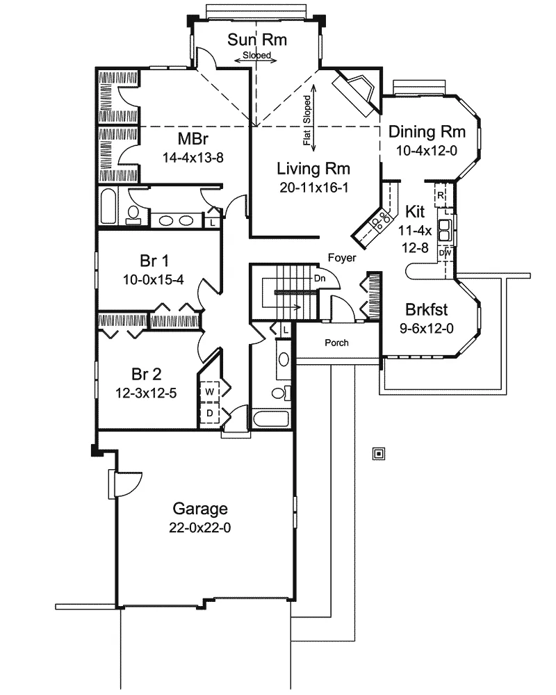 Acadian House Plan First Floor - Elektra Contemporary Home 008D-0089 - Search House Plans and More