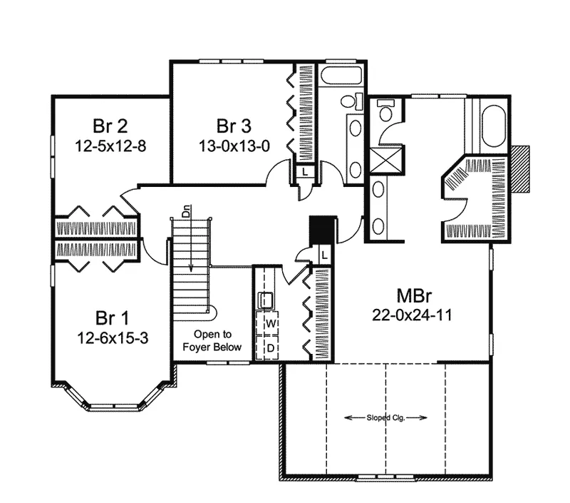 European House Plan Second Floor - Festival Traditional Home 008D-0092 - Search House Plans and More
