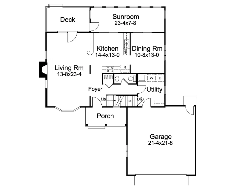Traditional House Plan First Floor - Grant Prairie Style Home 008D-0093 - Search House Plans and More