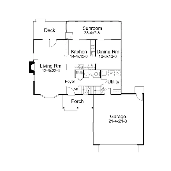 Traditional House Plan First Floor - Grant Prairie Style Home 008D-0093 - Search House Plans and More