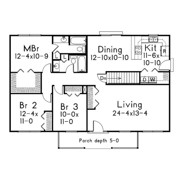 Ranch House Plan First Floor - Edgehollow Country Ranch Home 008D-0094 - Search House Plans and More