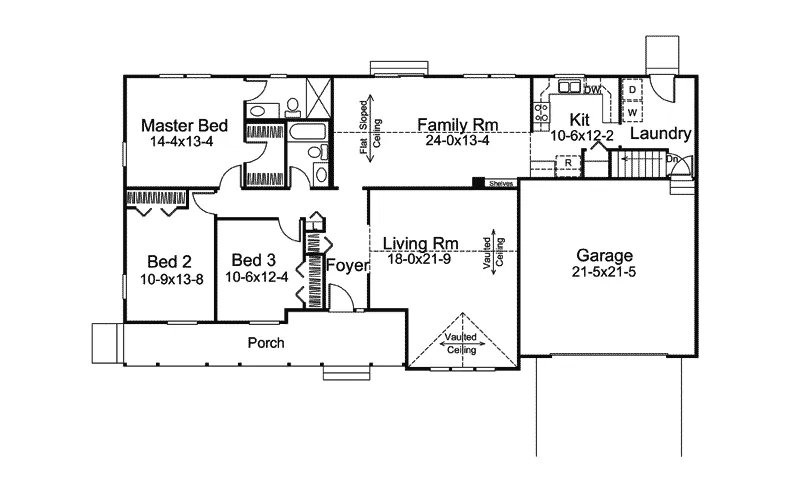 Ranch House Plan First Floor - Iroquois Ranch Home 008D-0101 - Search House Plans and More