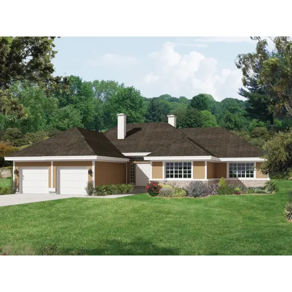 Ranch Home With Simple Prairie Lines And Overhanging Roof